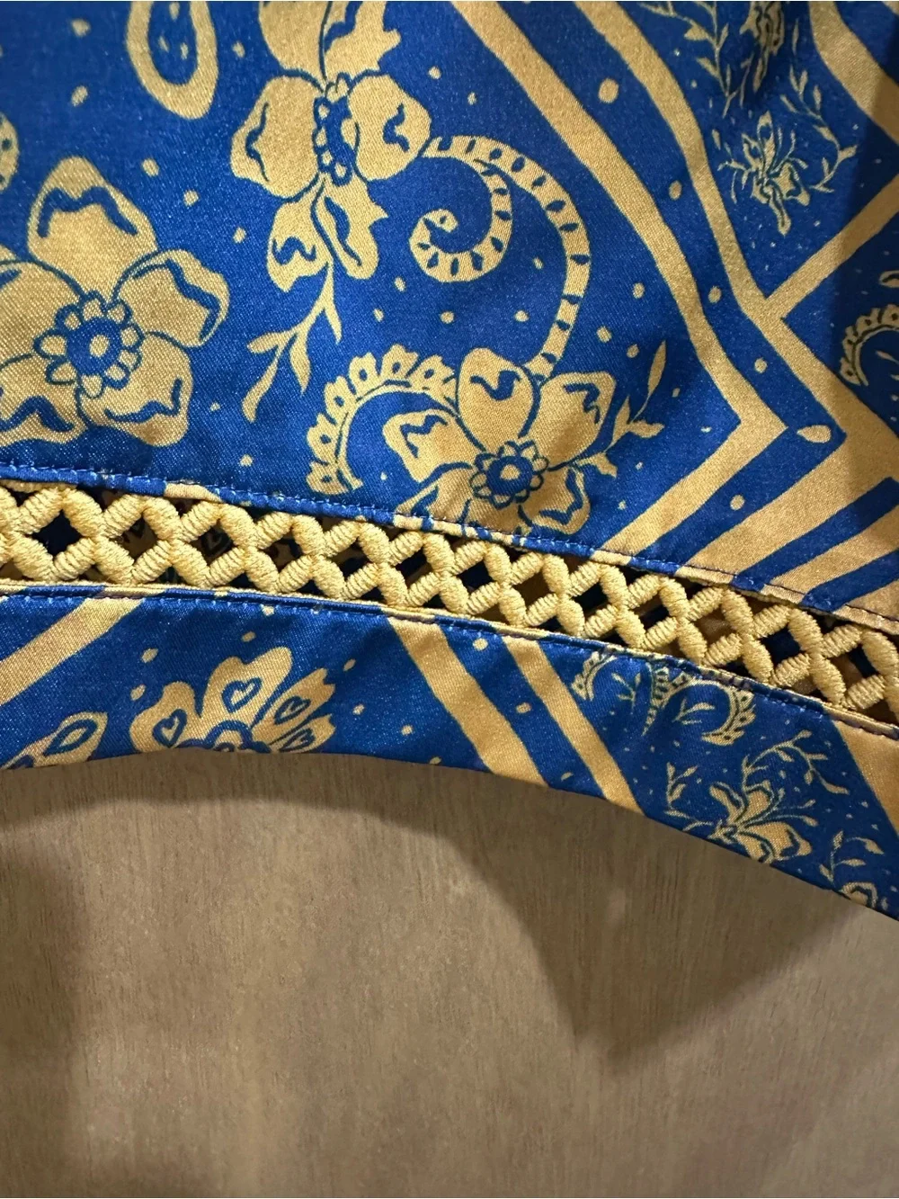 Alden Navy and Gold Geometric Floral Shorts